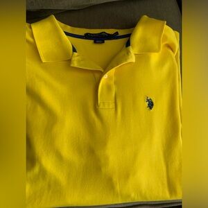 Men’s Luxury Feel Polo Shirt. Yellow, with Navy accent. Worn once.